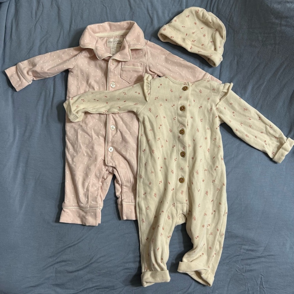 Pink and Cream Kids One Piece Set